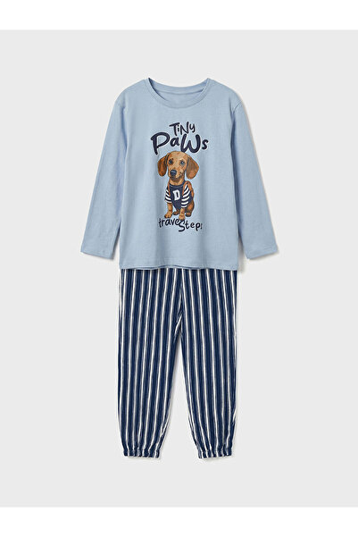 LC Waikiki مجموعة بيجامات إلسيفا للأولاد باللون الأزرق المطبوع