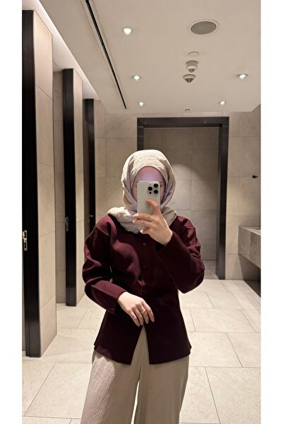 Çınar Couture Claret Red Cardigan