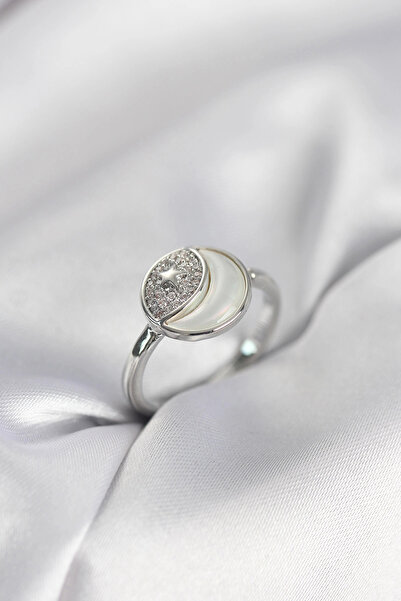 CT STONES Mey imports ®   Moon and star model silver color zircon stone women...