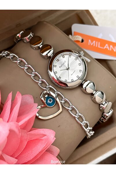 Ferrucci Oval Case Women's Mini Case, Silver Color Steel Band, White Dial, St...