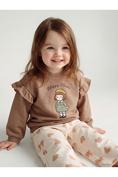 LC Waikiki RMZ GİYİM FARKIYA سويت شيرت بناتي مطبوع بياقة روبا