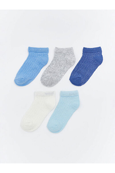 LC Waikiki Rmz Gi̇yi̇m Farkiyla Classic Baby Boy Booties Socks 5-Pack