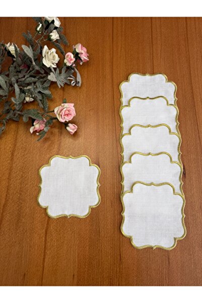 Smiling Home 6 bucăți de șervețele de prezentare pentru cocktail, brodate, de...