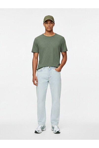 Ltb Short Sleeve Crew Neck Basic Green T-Shirt