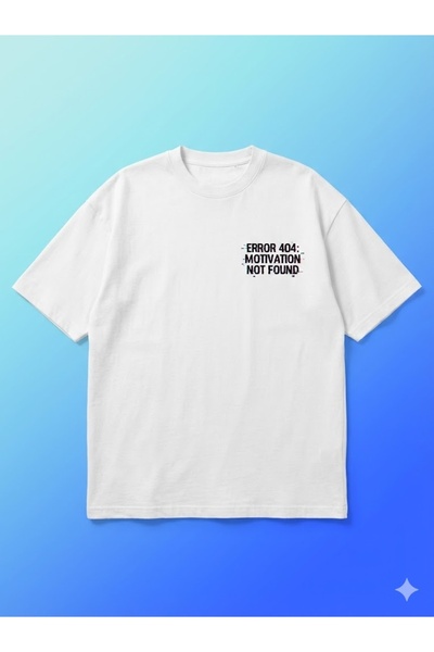 PERISENSE Unisex Error 404 Printed Premium Combed Cotton Oversize T-Shirt