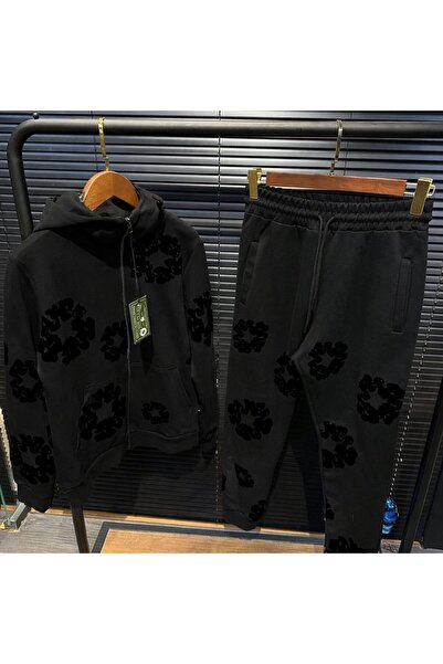 CLASSY.MODA Unisex Patterned Tracksuit Set – Hooded Sweatshirt and Jogger Bot...