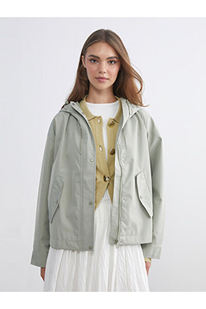 LC Waikiki Rmz Gi̇yi̇m Farkiyla Hooded Loose Fit Women's Raincoat