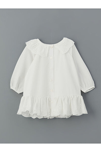 LC Waikiki Trendlucky Farkıyla Bebe Collar Embroidered Baby Girl Dress