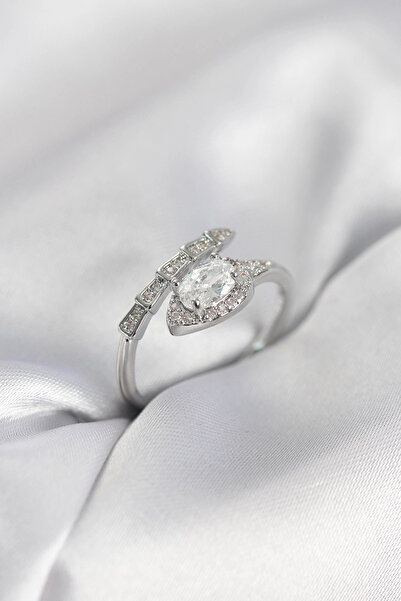 CT STONES Mey imports ®   Snake model silver color zircon stone women's ring