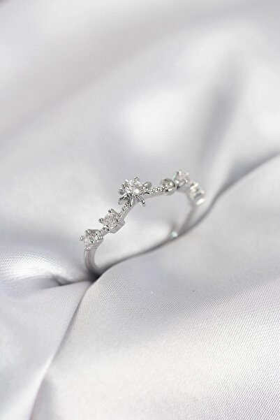 Nacario Mey Import ®   Silver Color Night Theme Zircon Stone Women's Ring