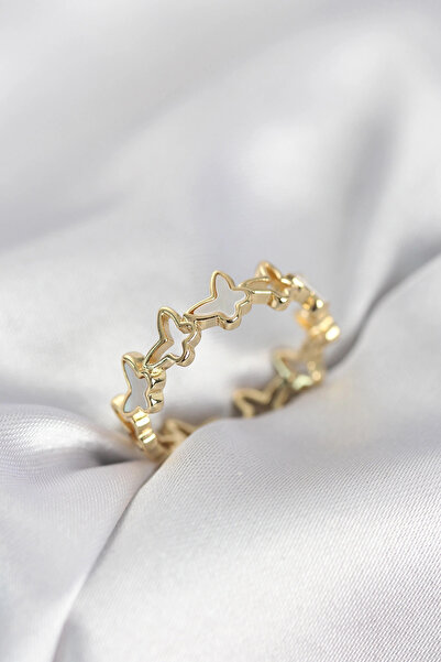 CT STONES Mey Import ®   Gold Color Butterfly Model Brass Women's Ring