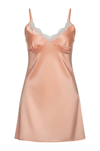 Star Fashion Satin ladies furou with thin straps and lace applied