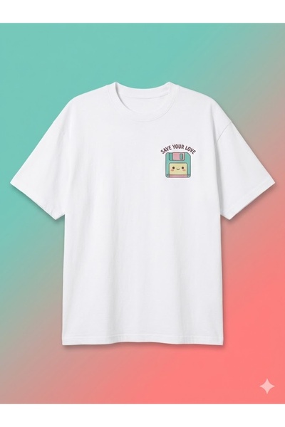 PERISENSE Unisex Save Your Love Printed Premium Combed Cotton Oversize T-Shirt