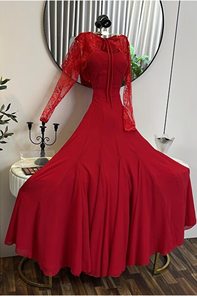 New Moon Red chiffon dress