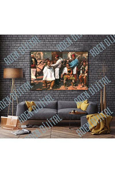 Aden DEKORATİF BERBER TEMALI KANVAS TABLO