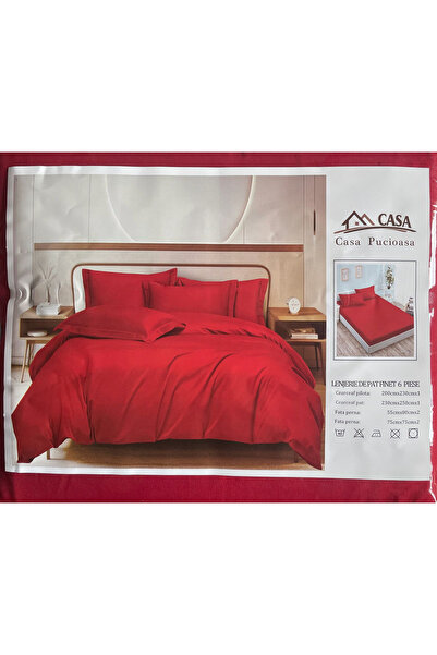 Pucioasa 6-piece Bedding Set King Size Red 230x250cm Fine Cotton