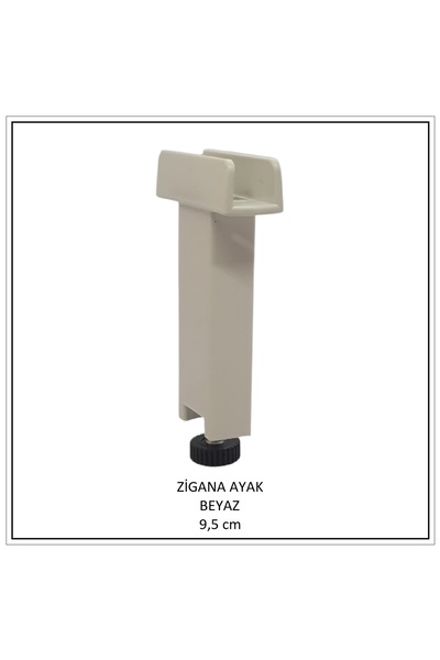 Adilon Zigana Ayak, U Tablalı Profil Ayağı, 9,5 cm, Beyaz