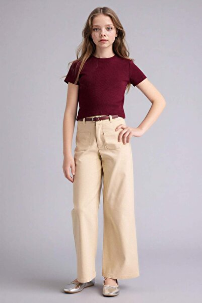 DeFacto Wide Leg Elastic Waistband Trousers for Girls G7047A826Sm