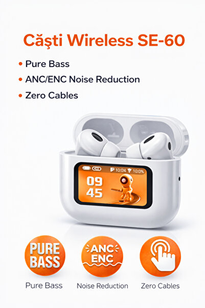 Otto SE-60 Wireless Headphones with ANC/ENC, Bass, Bluetooth 5.4, Zero Cables