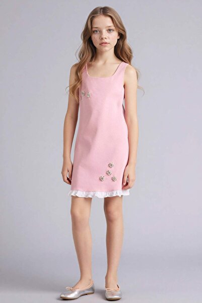 DeFacto Stone Detailed Strap Dress for Girls G7084A826Sm
