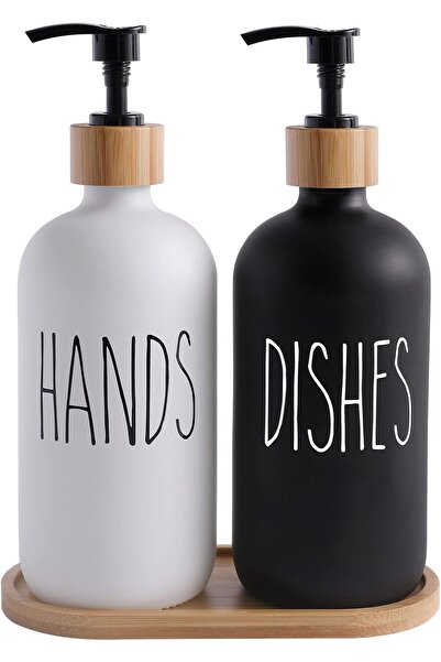 MOMEEMO Glass Soap Dispenser Set, Contains Hand Soap and Dish Soap Dispenser....