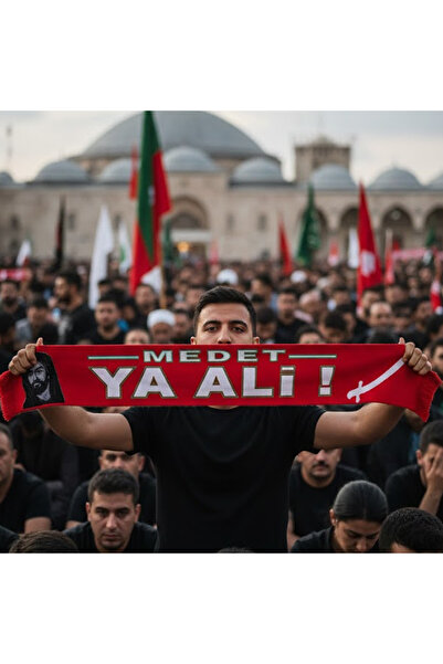 direkstoktan Medet Ya Ali Yazılı Dokuma Atkı - Özel Tasarım