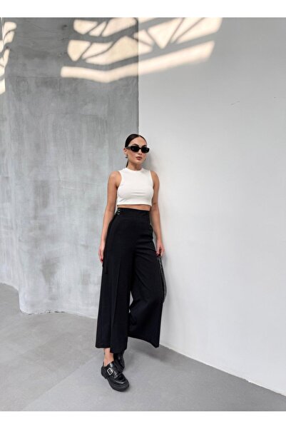 DoğaMilya Butik 230 Gr Pantaloni cu cataramă metalică din poli viscoză comple...