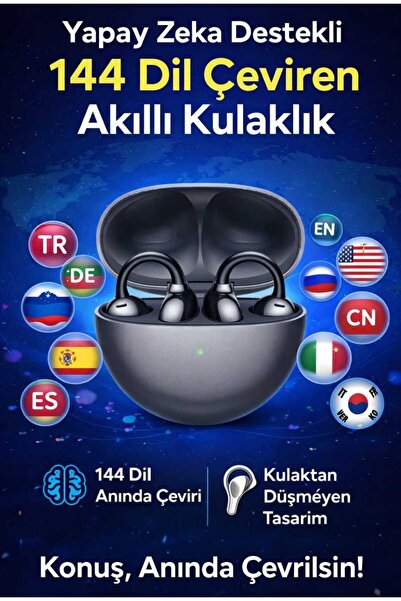 Puzzle Store TWS AI Destekli 144 Dil Çeviri Yapan Kablosuz Kulaklık, Açık Tas...