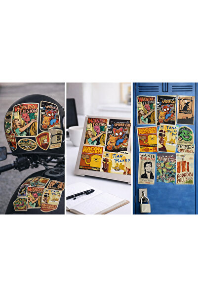 Limitless Design Retro Comic Book Sticker Set 22×30 cm – Pop Art & Animation ...