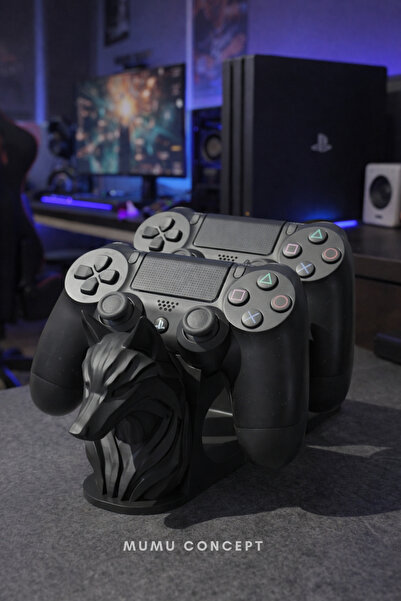 Mumu Ps4 Dualshock Çift Kol Standı Tutucu Kurt Figürlü 2'li Oyun Konsolu Akse...