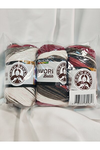 Ören Bayan FAVORİ BATİK Ebruli El Örgü İpi (3 Adet) - Renk: 902
