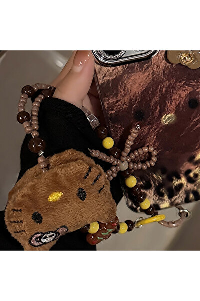 Choice5 Other Plush KT strap Cute Beaded Phone Wrist Strap Fuzzy Plush Leopar...