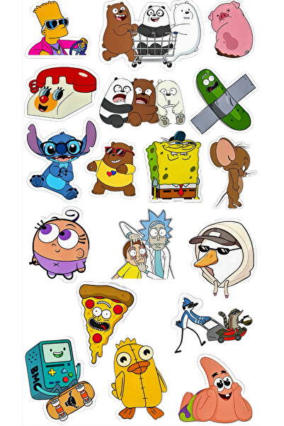 Limitless Design Cartoon Character Sticker Set 22×30 cm – Fun Animation Stickers
