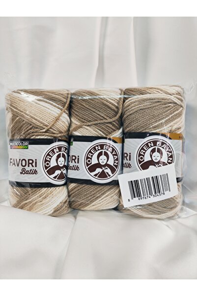 Ören Bayan FAVORİ BATİK Ebruli El Örgü İpi (3 Adet) - Renk: 926