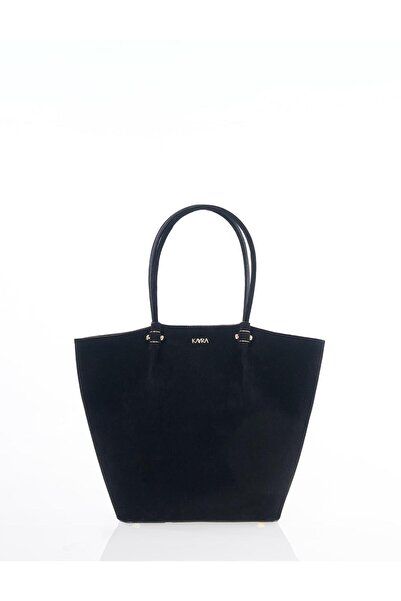 Kayra Suede Shoulder Bag Black