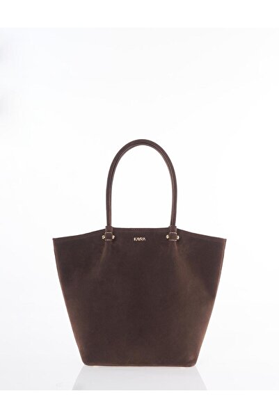Kayra Suede Shoulder Bag Dark Brown