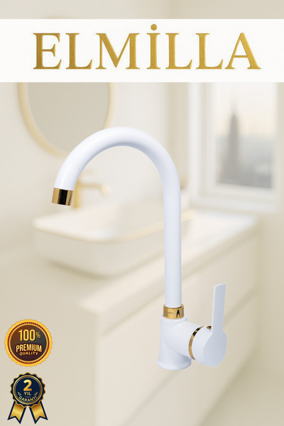 elmilla White Gold Armut Baston Kitchen Sink Faucet