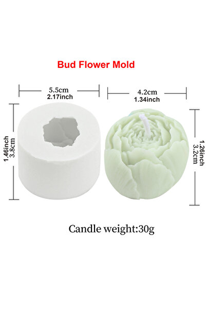 Choice3 قالب زهرة برعم، قالبان لصنع الشموع على شكل زهرة الفاوانيا، قوالب لصنع...
