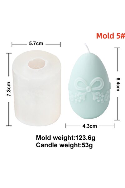 Choice3 قالب بيض ثلاثي الأبعاد على شكل بيضة عيد الفصح، قالب سيليكون لصنع شموع...
