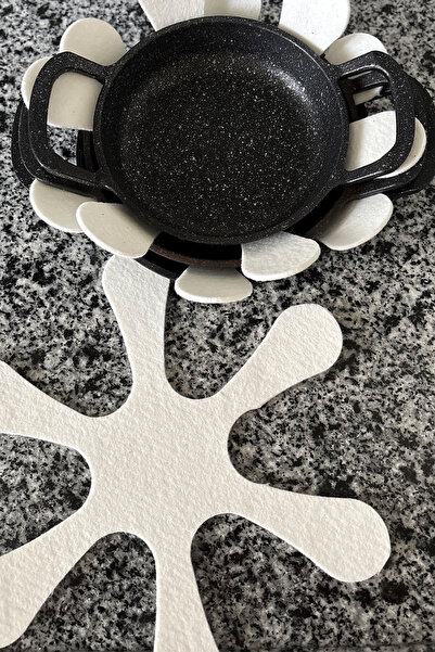 MS Glassware 12'li Tava Koruyucu Keçe Set, Kalın Tencere Keçe Ayırıcı, Tava Ç...