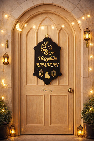 evdeucuz Welcome Ramadan Decorative Door Ornament