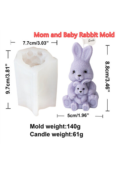 Choice3 قالب سيليكون ثلاثي الأبعاد على شكل أرنب، قطعة واحدة، لصنع البودينغ وا...