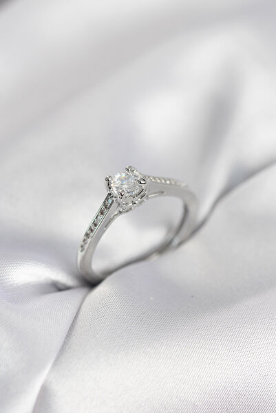 Lisinya Single Stone Silver Color Zircon Stone Model Women's Ring - Tygoo