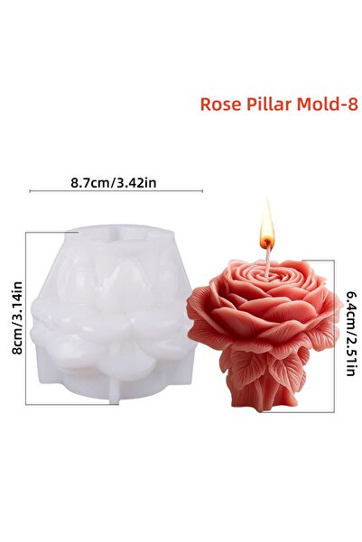 Choice5 قالب ورد ثلاثي الأبعاد على شكل عمود من السيليكون، قالب سيليكون لصنع ش...