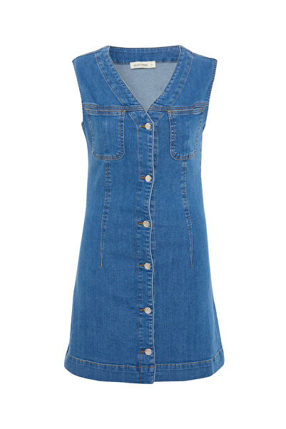 Mudo KOLSUZ MİNİ JEAN ELBİSE