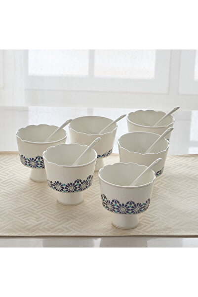 Generic طقم أوعية آيس كريم من أوركيد مكون من 12 قطعة مع ملاعق