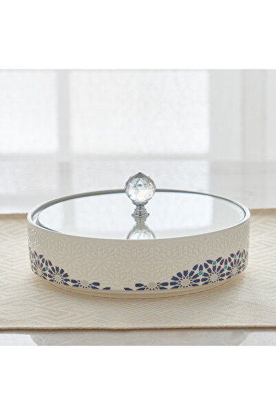 Generic علبة حلوى على شكل زهرة الأوركيد مع غطاء - 18.5 سم