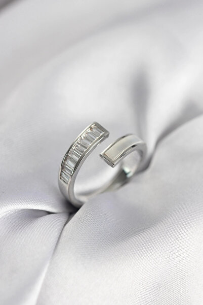 shopwave خاتم نسائي فضي اللون مرصع بحجر الزركون - TJ-BYK3952