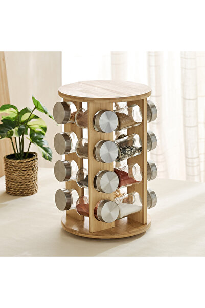 Generic Essential 16-Piece Spice Jar with Rotating Rack