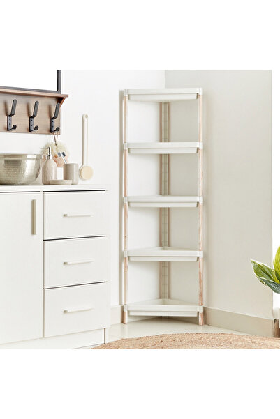 Generic Nova Triangle 5-Tier Storage Rack with Wooden Finish